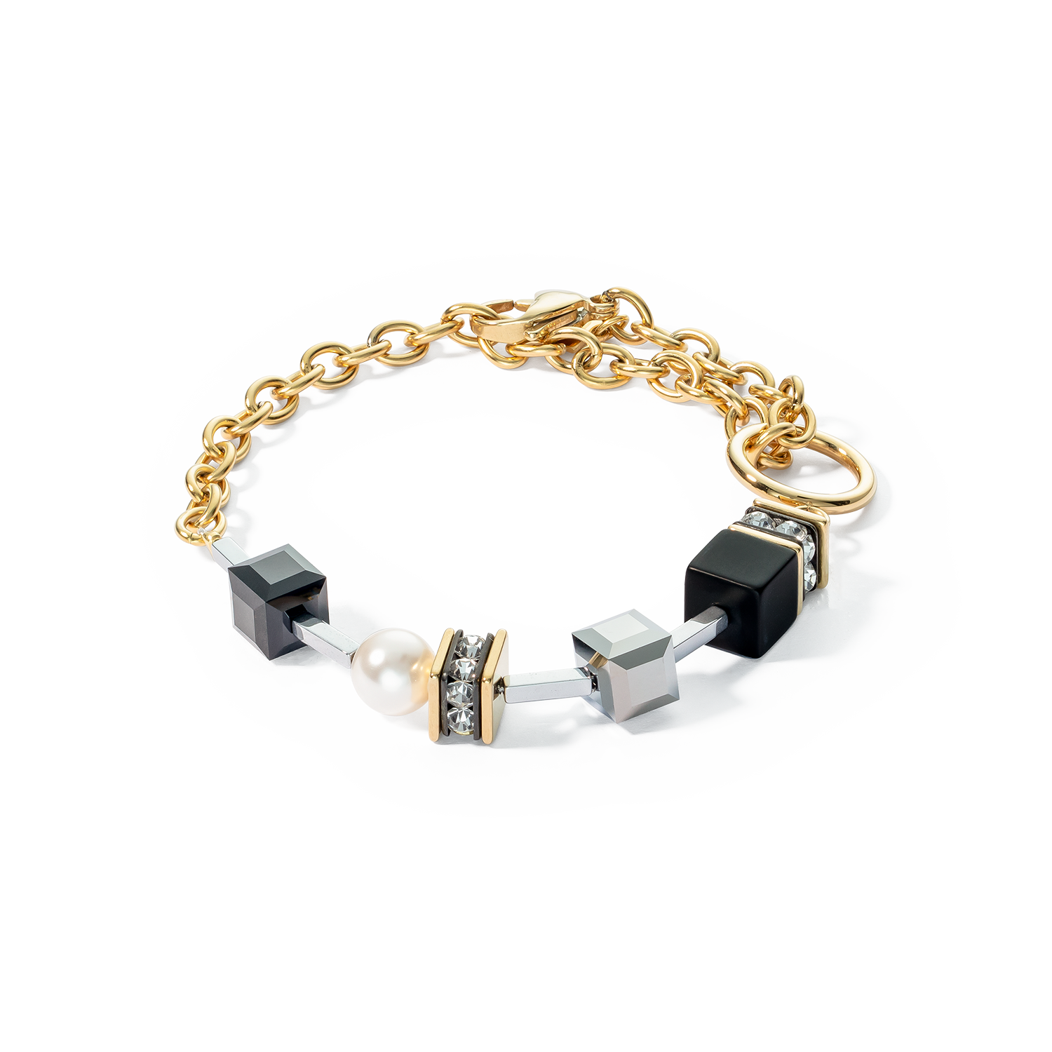 coeur-de-lion-armband-mysterious-mix-gold-schwarz-maxi-geocubes image 1