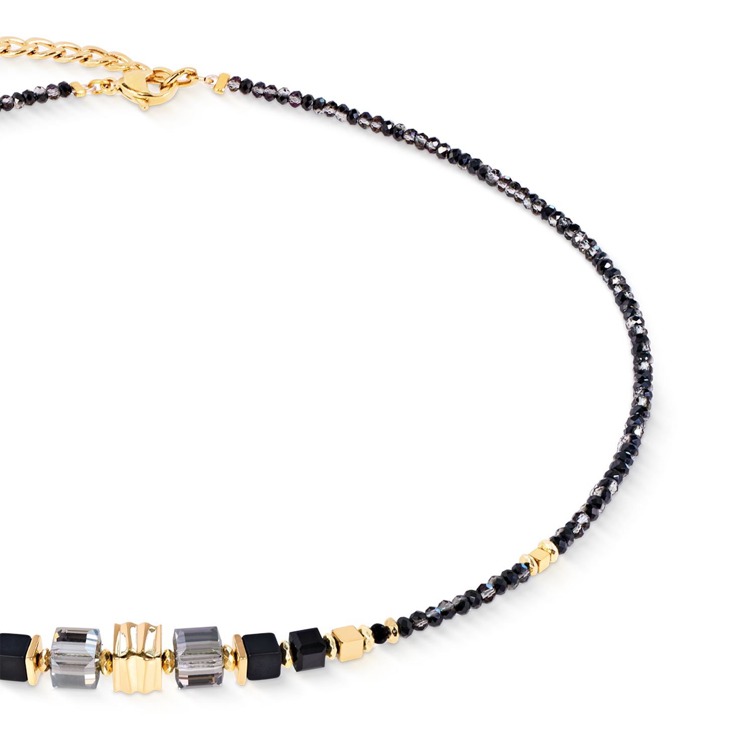 coeur-de-lion-halskette-wave-cube-flow-gold-schwarz-42-5-cm image 2