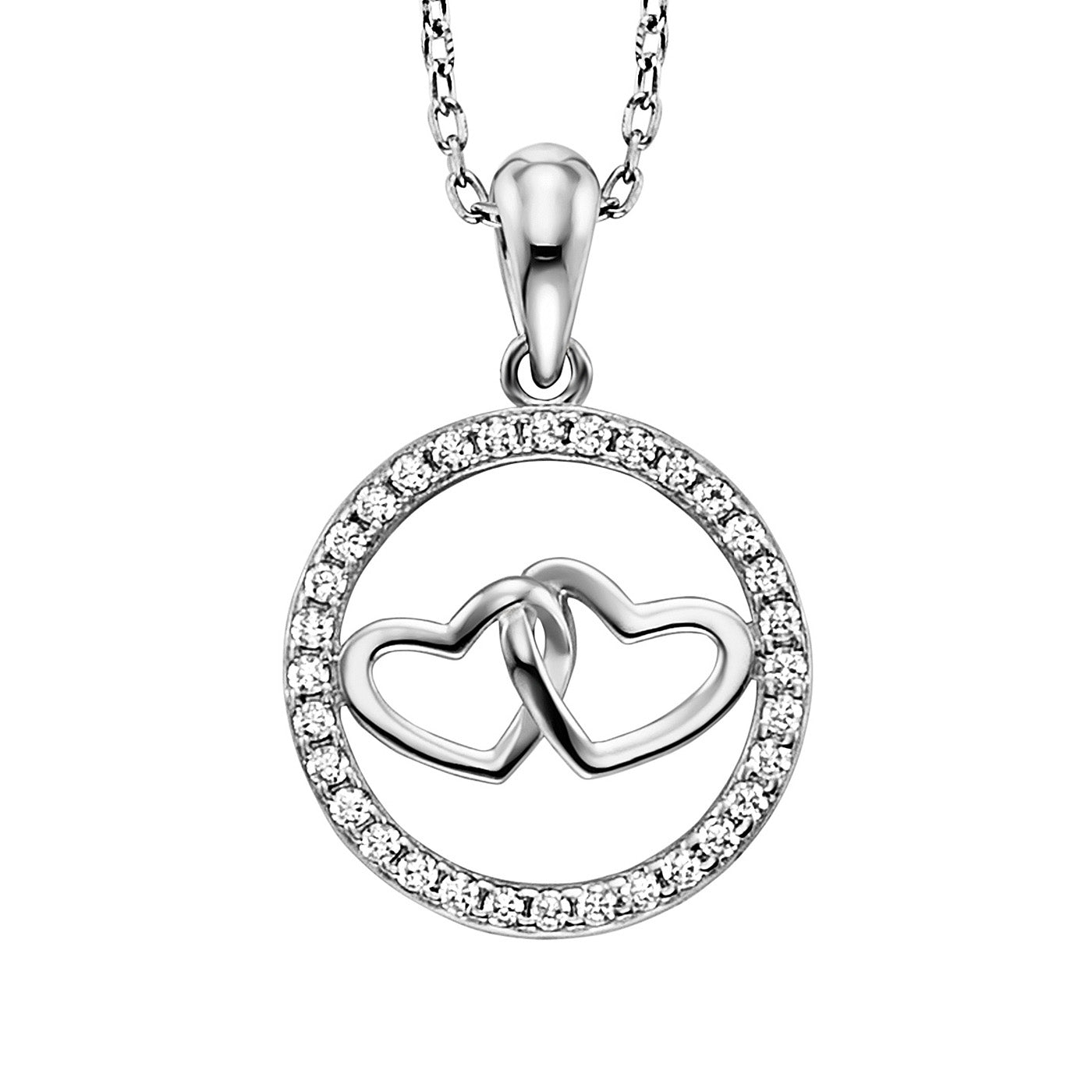 julie-julsen-2-hearts-kette-mit-anh-nger-silber-rhodiniert-32-wei-e-zirkonia image 3