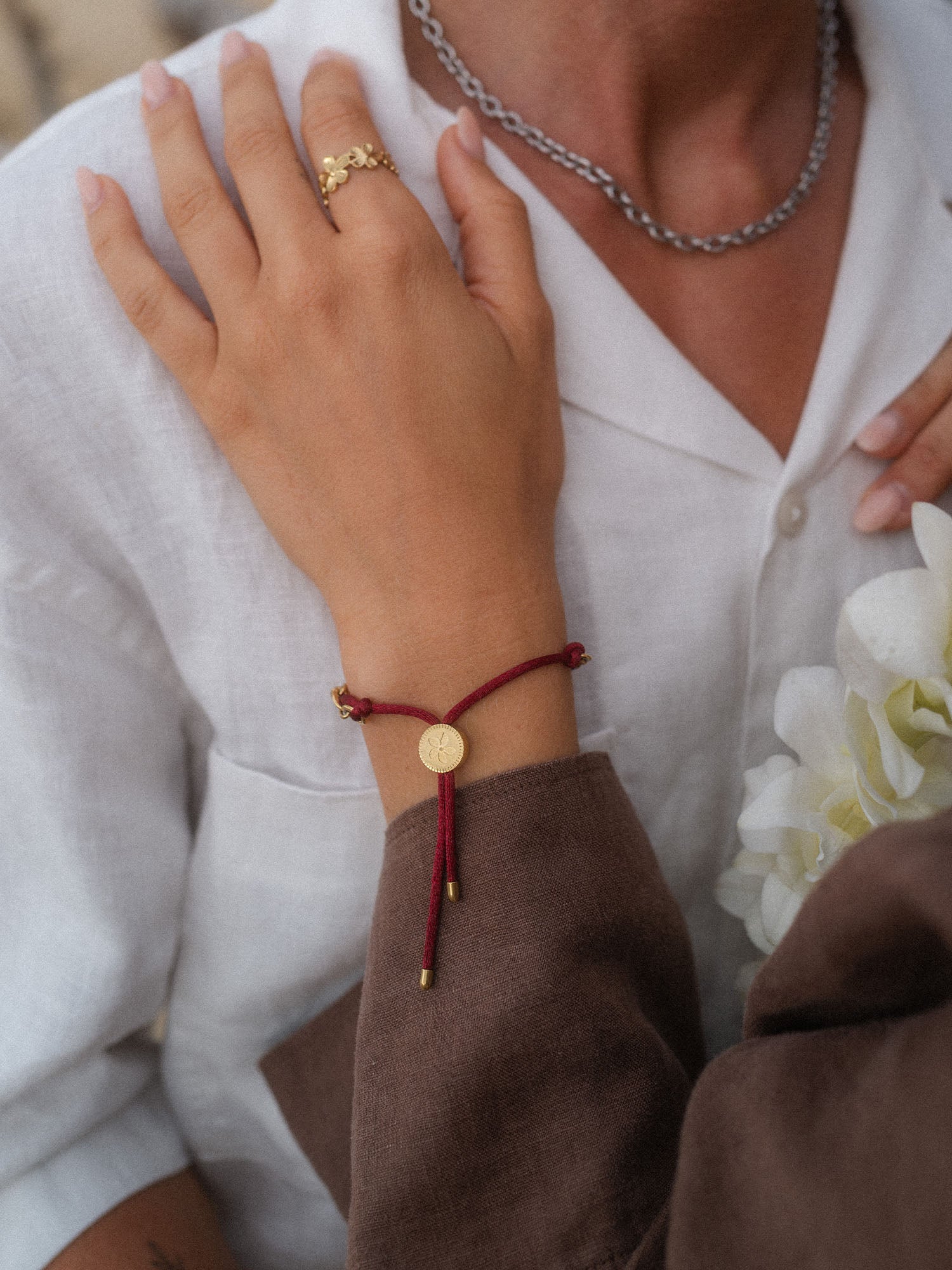 purelei-share-aloha-armband-burgunderrot-nylon-slider-in-gold-silber-ros-gold image 3