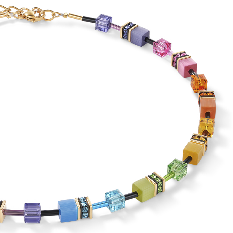coeur-de-lion-geocube-halskette-multicolor-rainbow-gold image 2