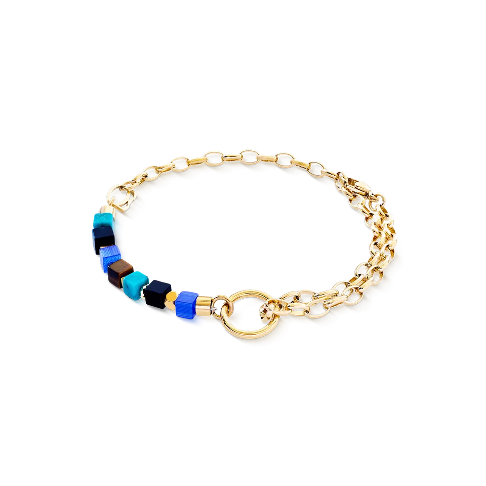 coeur-de-lion-geocube-armband-cube-mosaic-lagoon-gold-multicolor-edelstein-armba image 1