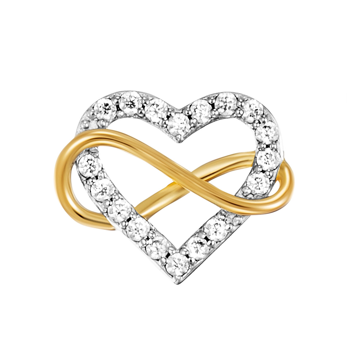 julie-julsen-ohrstecker-heart-infinity-bicolor-silber-925-mit-36-zirkonia image 3