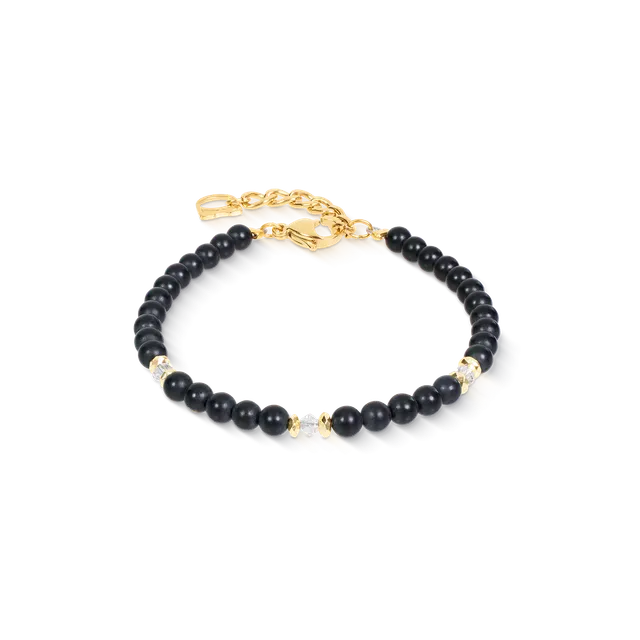 coeur-de-lion-armband-modern-icon-noir-gold-onyx-edelstahl-17-5-cm image 1