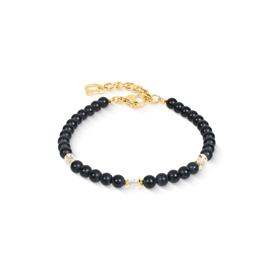 coeur-de-lion-armband-modern-icon-noir-gold-onyx-edelstahl-17-5-cm image 1