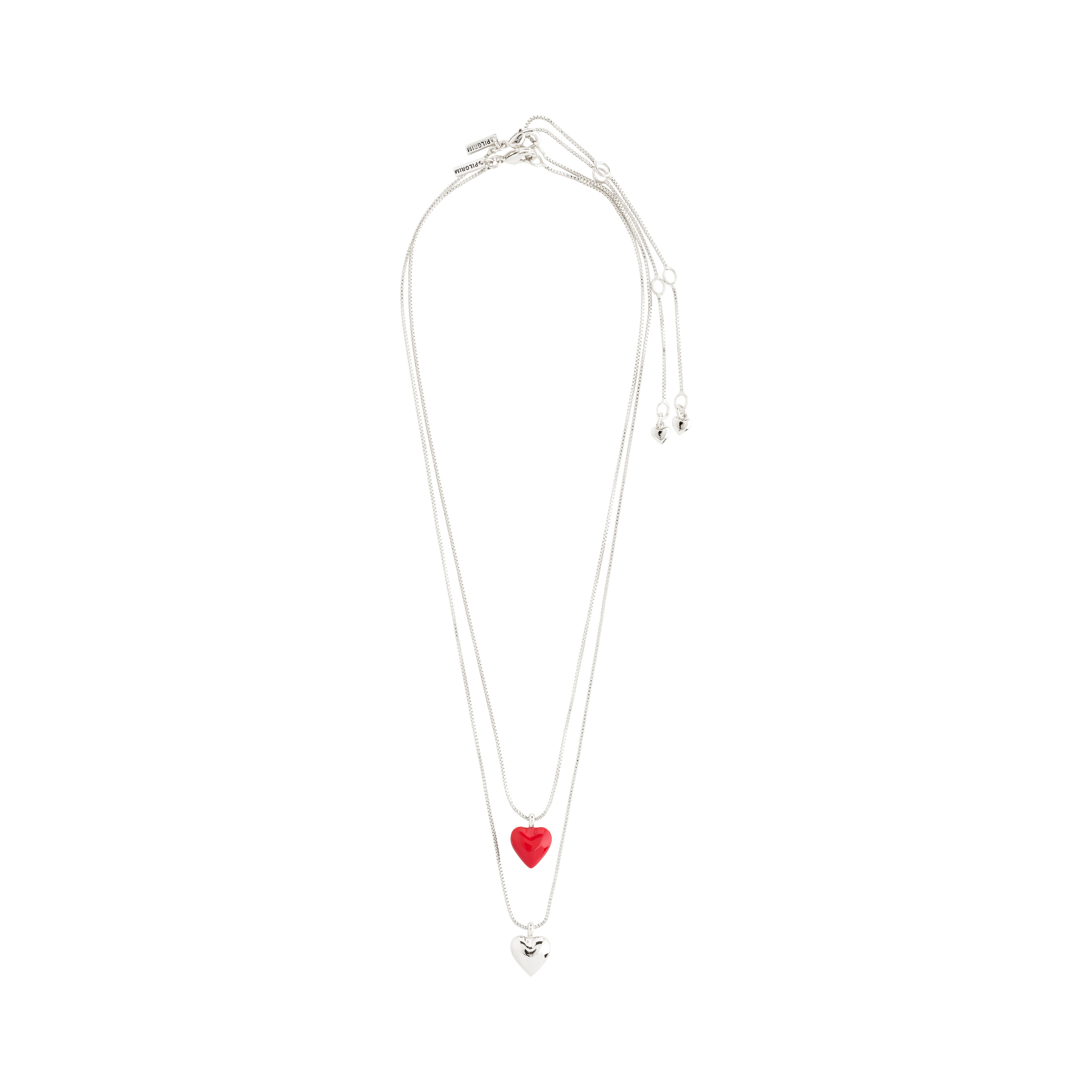 pilgrim-maeve-halskette-2-in-1-set-silberplattiert-herzketten-layering-set-36-42 image 4