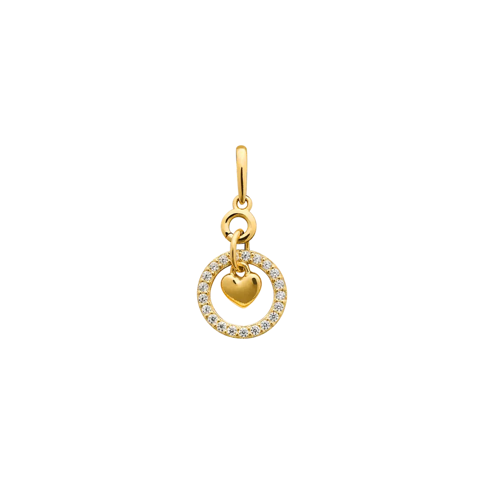 xenox-fine-herz-anh-nger-585-gelbgold-mit-zirkonia-kreis-xg14k0212g image 1