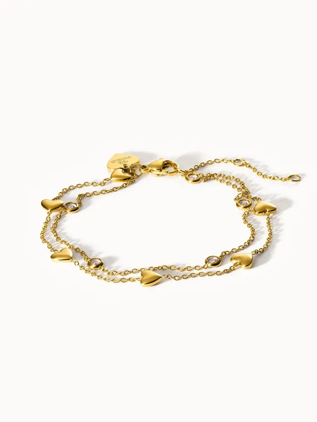 purelei-glitter-heart-armband-zweireihig-gold-ros-gold-silber image 1