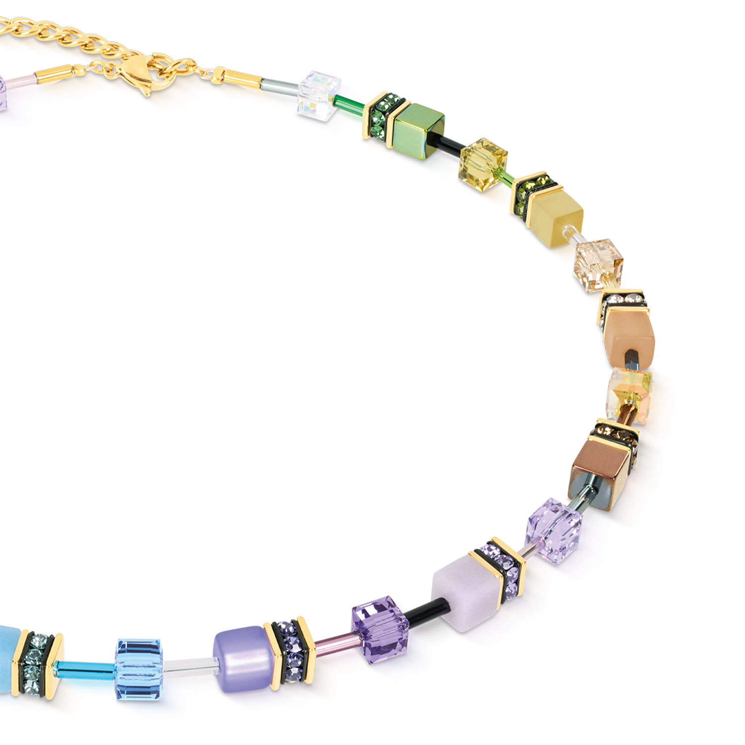 coeur-de-lion-geocube-iconic-halskette-multicolor-boho-gold image 2