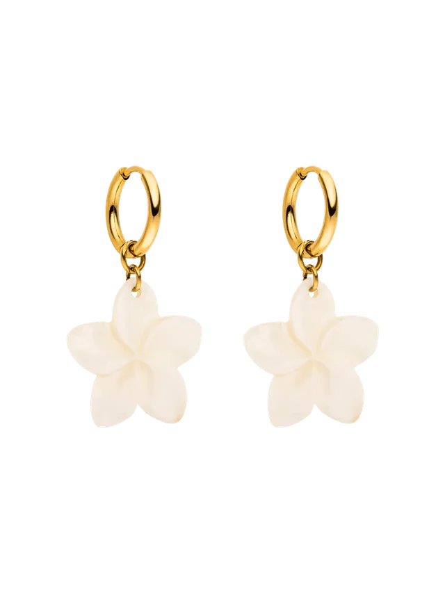 purelei-shiny-plumeria-creole-ohrringe-mit-bl-tenanh-nger image 1