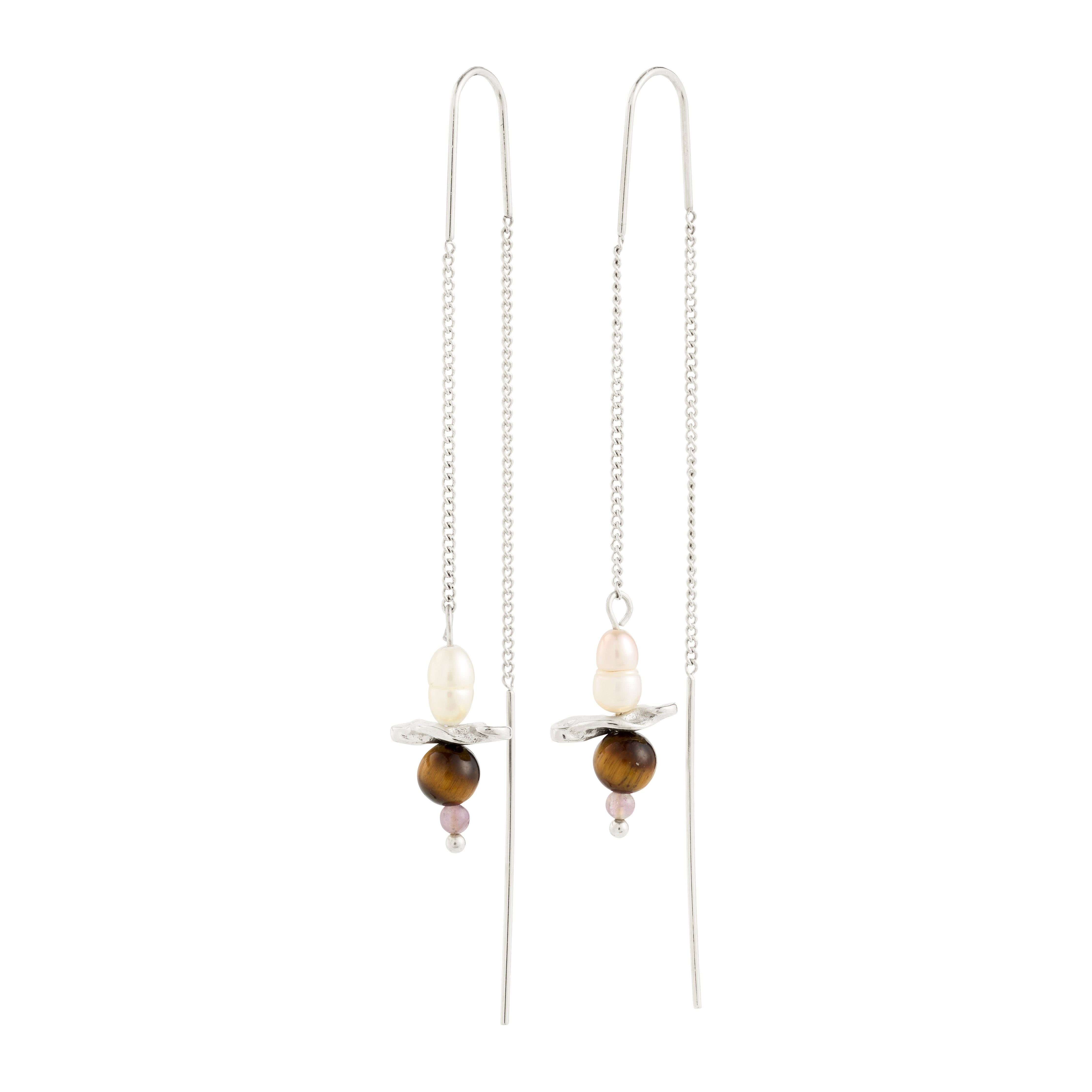 pilgrim-sequoia-ketten-ohrringe-versilbert-mit-s-wasserperlen-und-tigerauge image 1