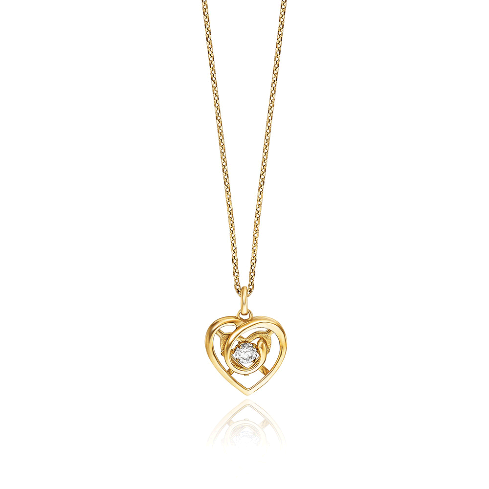julie-julsen-dancing-stone-kette-herz-vergoldet-mit-zirkonia-42-cm image 1