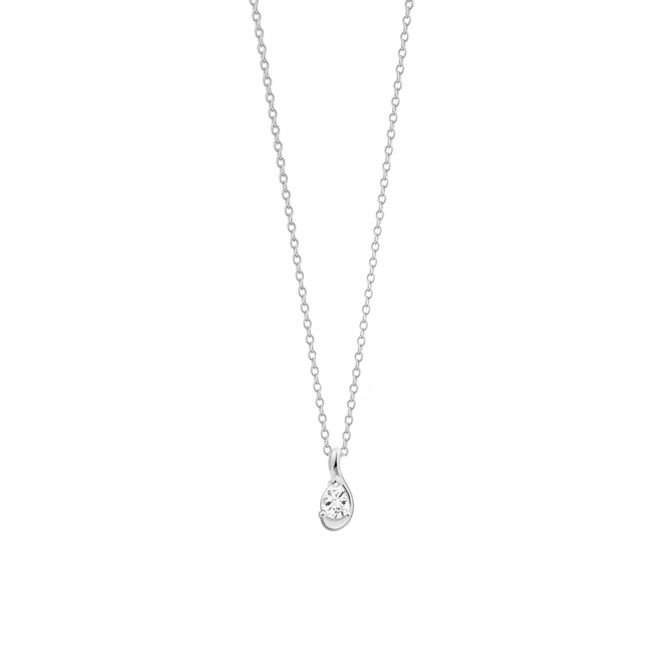 xenox-halo-halskette-925-sterlingsilber-rhodiniert-mit-zirkonia-tropfen image 1