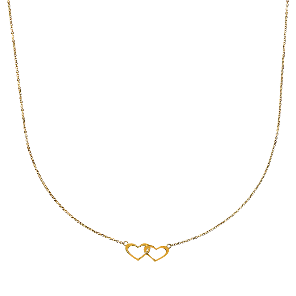 xenox-fine-halskette-585-gelbgold-mit-doppel-herz image 1