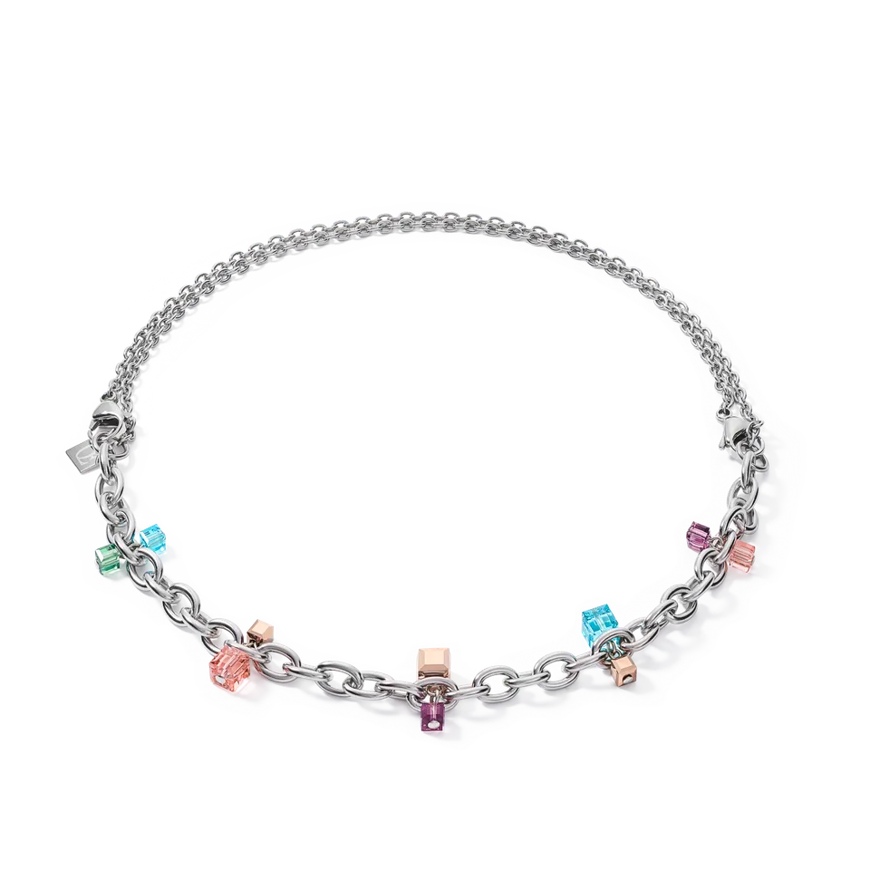 coeur-de-lion-halskette-casual-chunky-chain-silber-multicolor-art-nouveau image 1