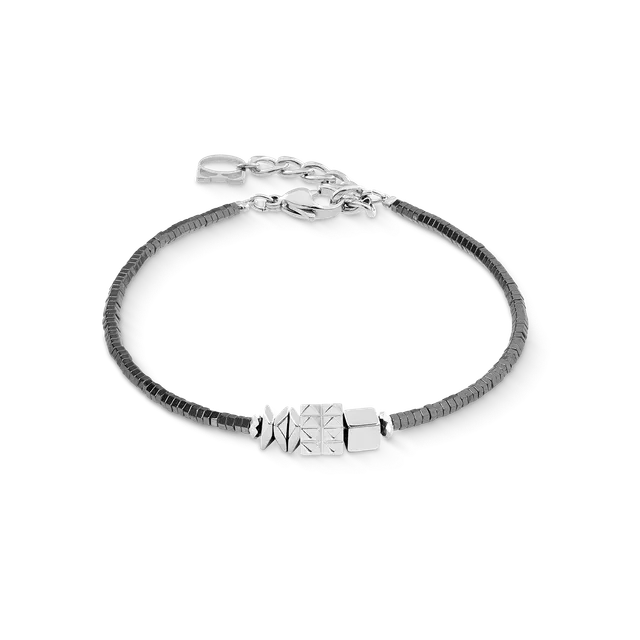 coeur-de-lion-armband-cube-trio-facets-silber-grau image 1