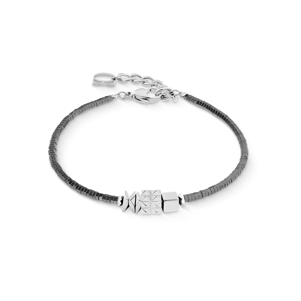 coeur-de-lion-armband-cube-trio-facets-silber-grau image 1
