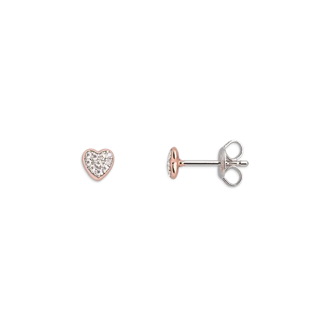 xenox-love-story-ohrringe-925-sterlingsilber-ros-vergoldet-herz-zirkonia image 1