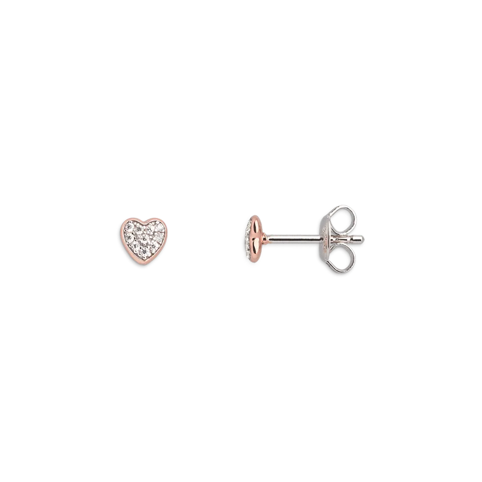 xenox-love-story-ohrringe-925-sterlingsilber-ros-vergoldet-herz-zirkonia image 1