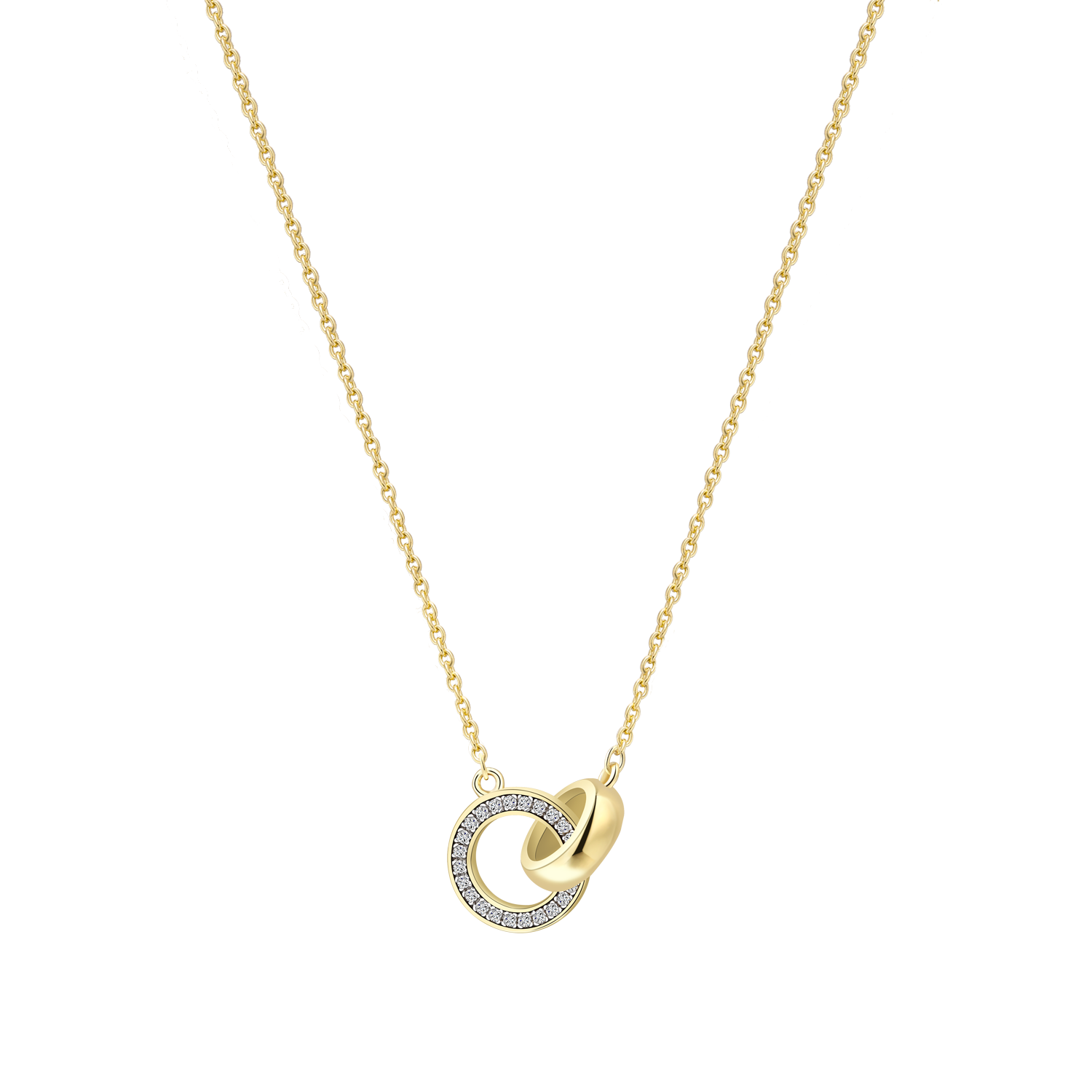 xenox-harmony-halskette-925-sterlingsilber-18k-vergoldet-mit-zirkonia image 1