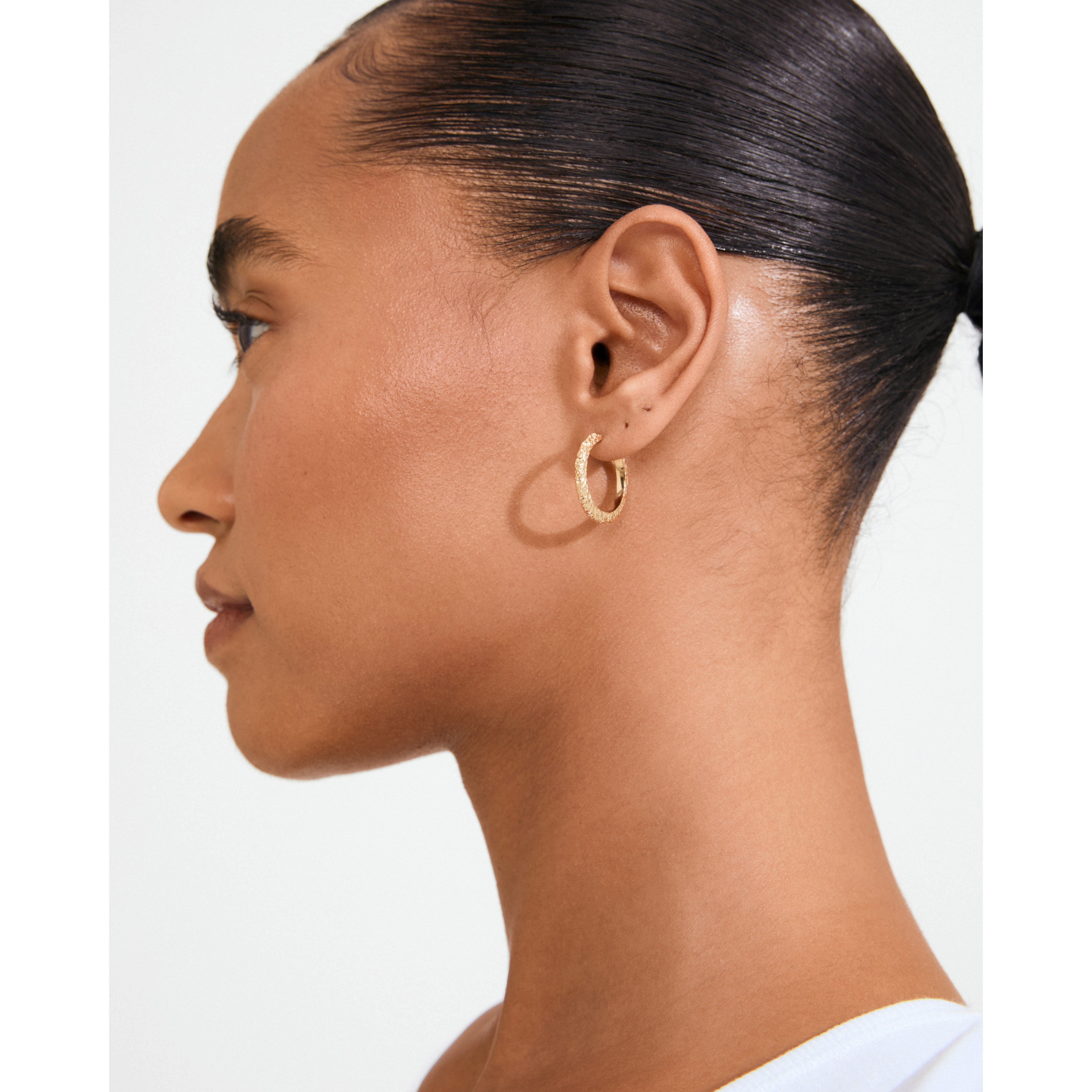 pilgrim-xdea-etch-hoop-03-creole-21-mm-18k-vergoldet-strukturiert-einzeln image 3