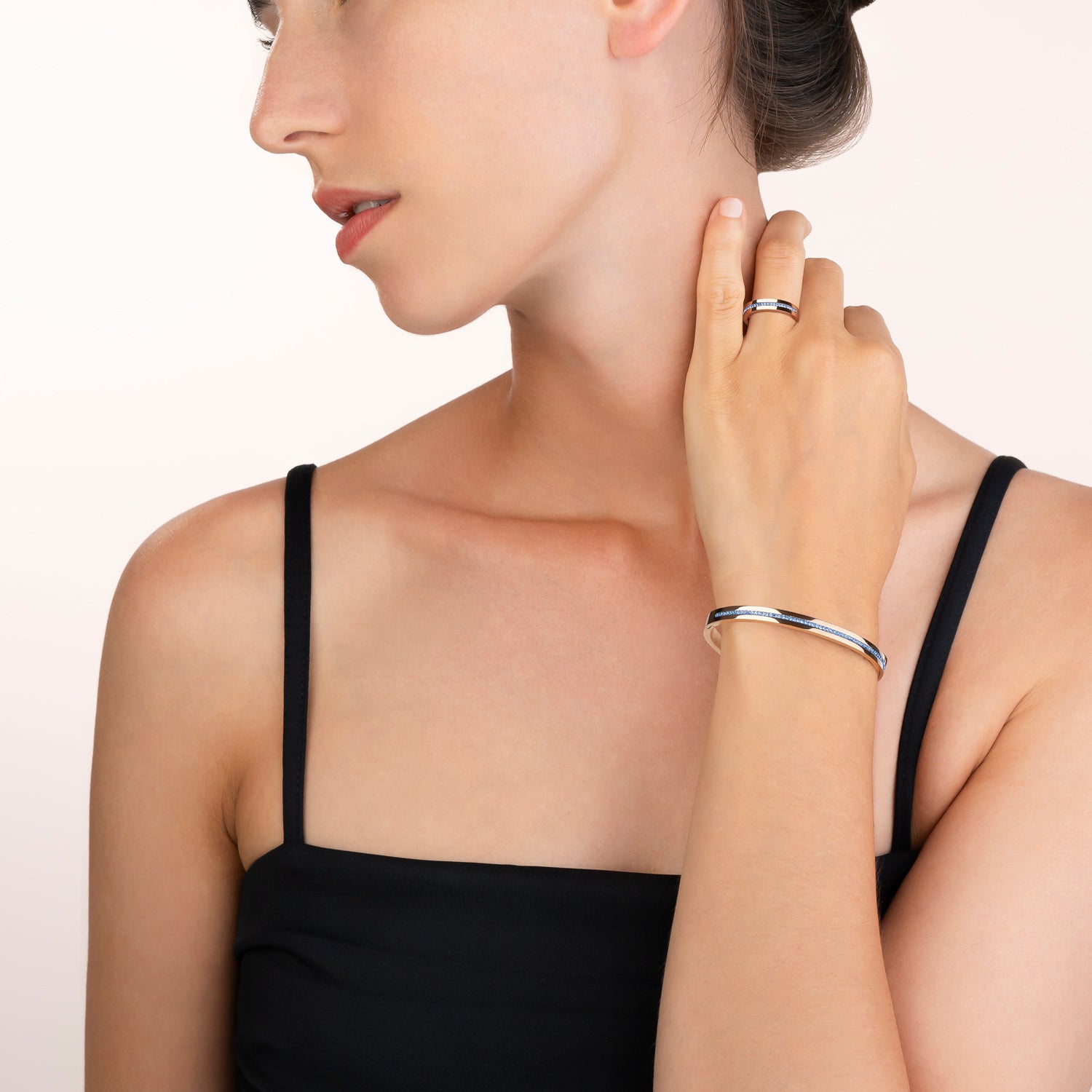 coeur-de-lion-iconic-collection-ring-edelstahl-ros-gold-mit-kristall-pav-streife image 4