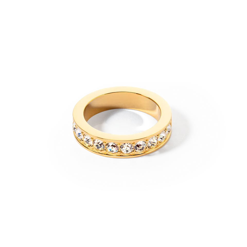 coeur-de-lion-ring-edelstahl-kristalle-gold-kristall image 1
