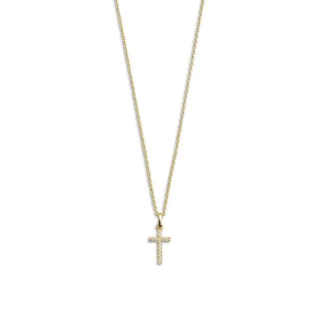 xenox-kreuz-halskette-925-sterlingsilber-18k-vergoldung-mit-zirkonia image 1
