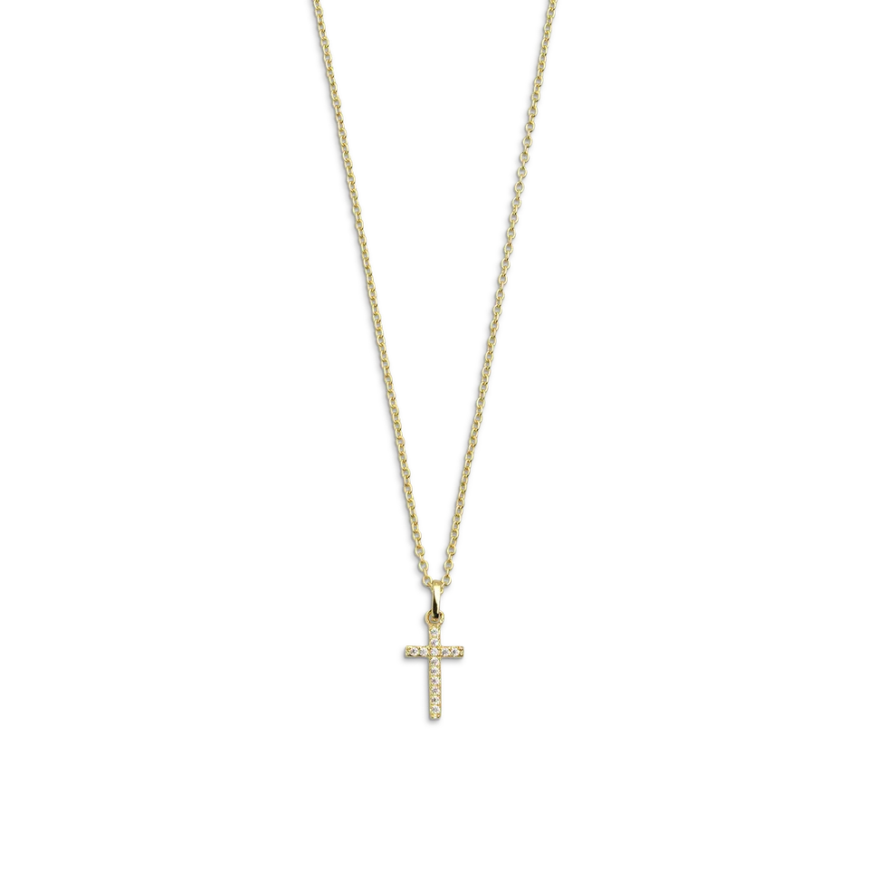 xenox-kreuz-halskette-925-sterlingsilber-18k-vergoldung-mit-zirkonia image 1