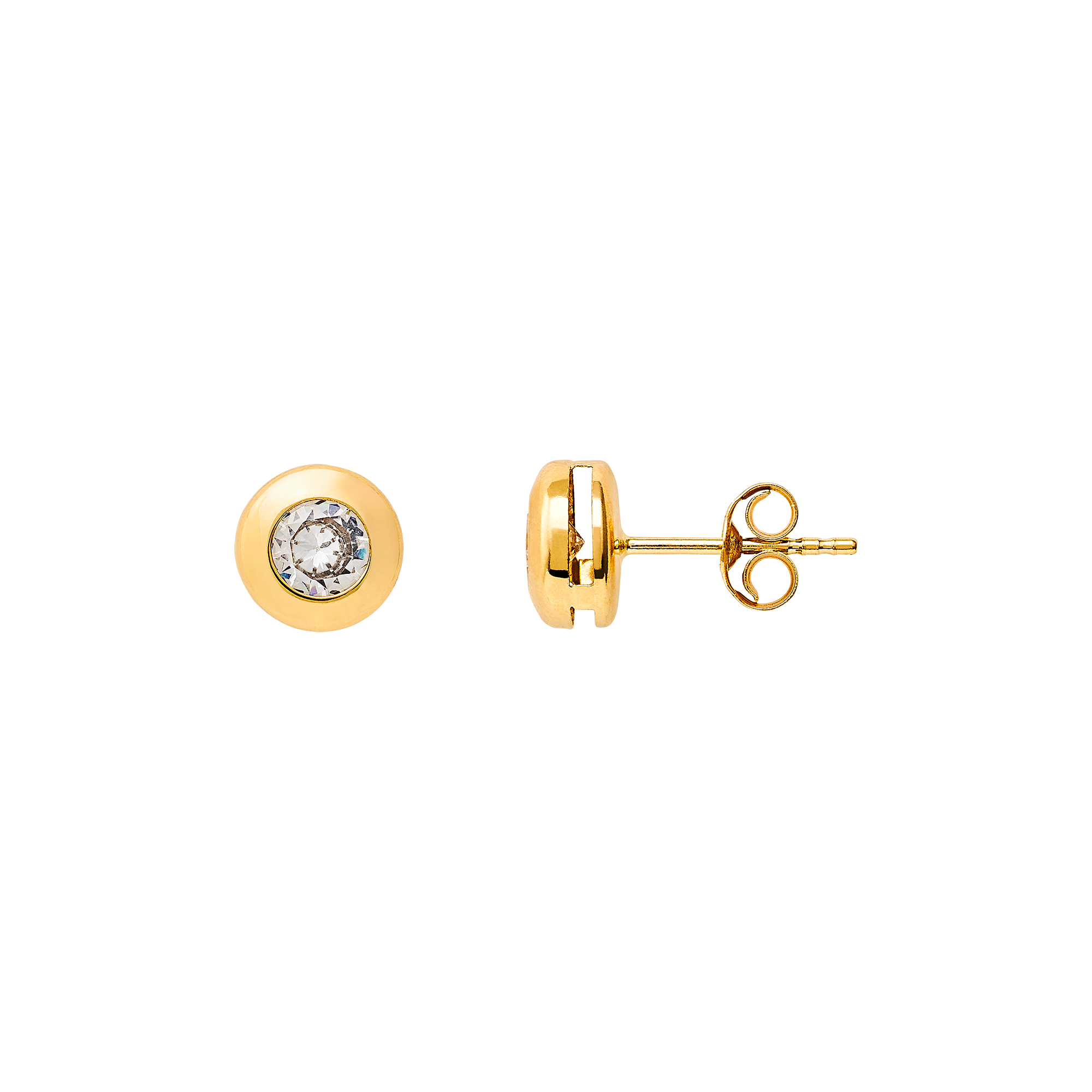 xenox-fine-zarge-midi-bold-ohrringe-585-gelbgold-mit-zirkonia-4-mm image 1