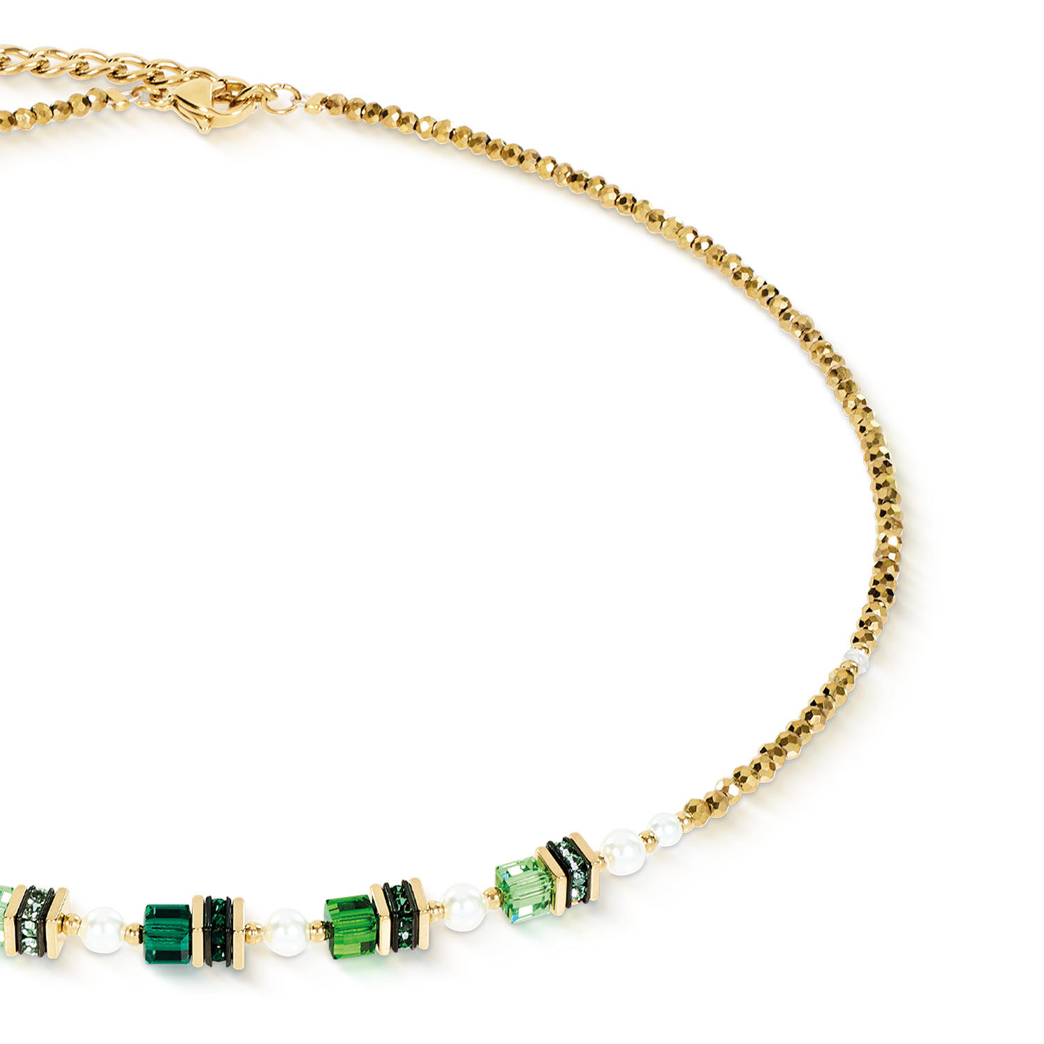 coeur-de-lion-halskette-sparkling-princess-gold-emerald-42-6-cm image 2