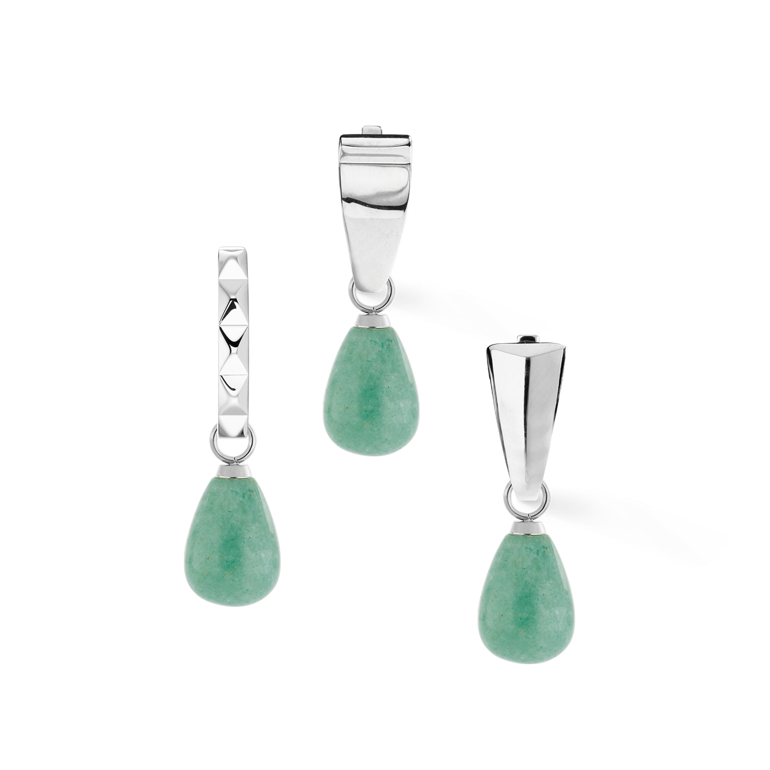 coeur-de-lion-ear-me-up-charm-tropfen-silber-gr-n-paar image 4