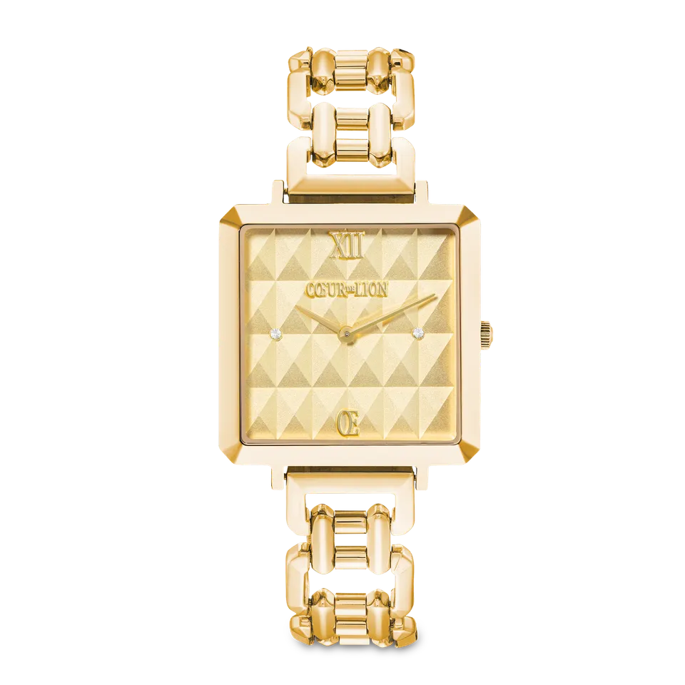 coeur-de-lion-iconic-cube-spikes-statement-uhr-gold image 1