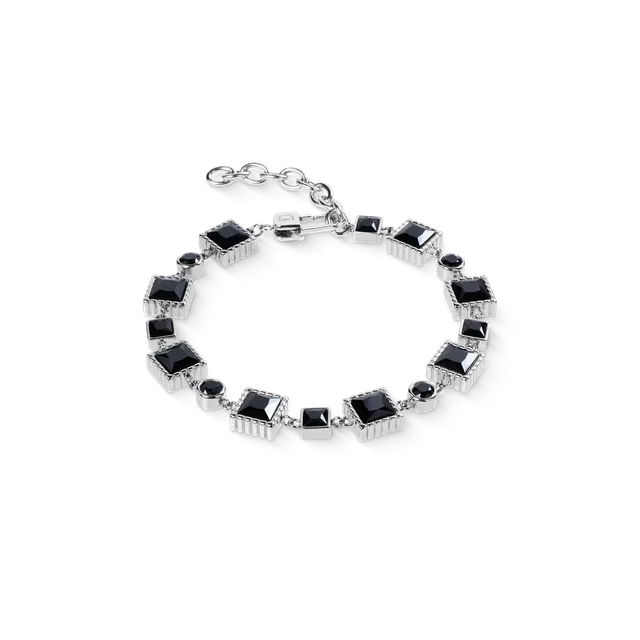 coeur-de-lion-armband-geometry-spinell-edelstahl-silber-schwarz image 1