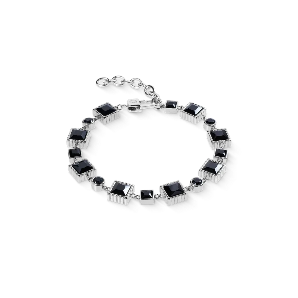 coeur-de-lion-armband-geometry-spinell-edelstahl-silber-schwarz image 1