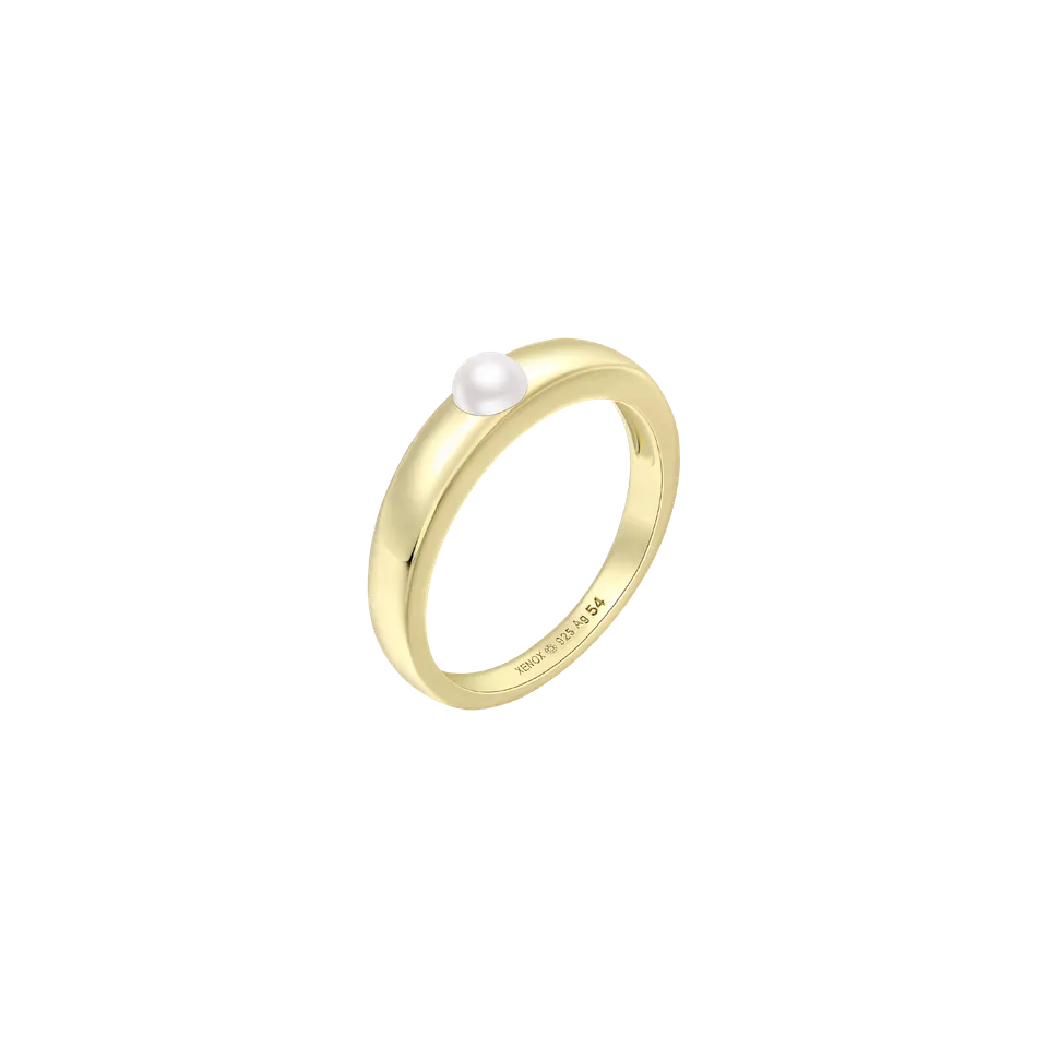 xenox-cloud-ring-xs91877g-925-sterlingsilber-18k-vergoldet-mit-perle image 1