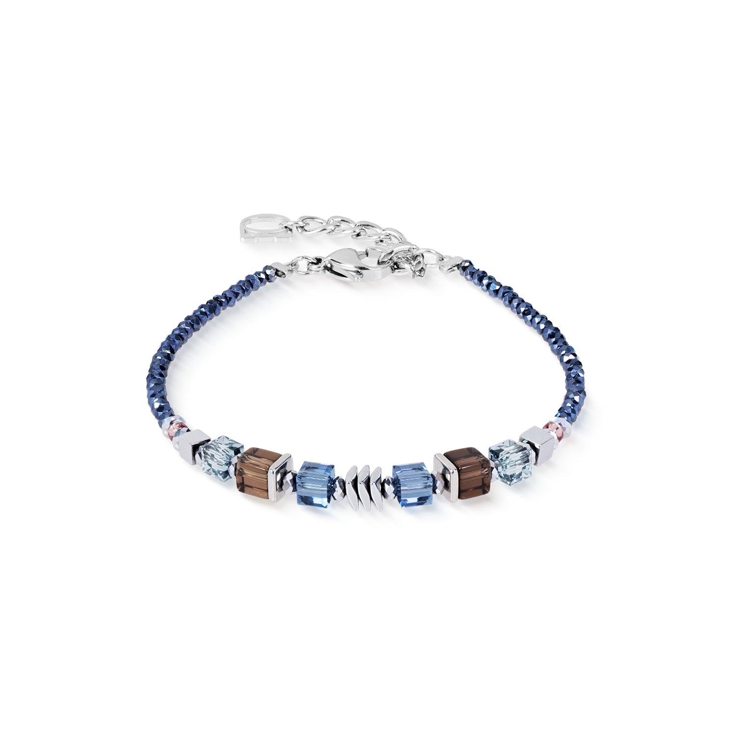 coeur-de-lion-geocube-armband-wave-cube-flow-silber-blau image 1
