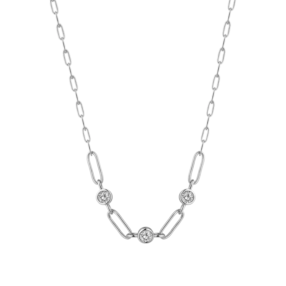 xenox-linked-halskette-925-sterlingsilber-rhodiniert-mit-3-zirkonia image 1