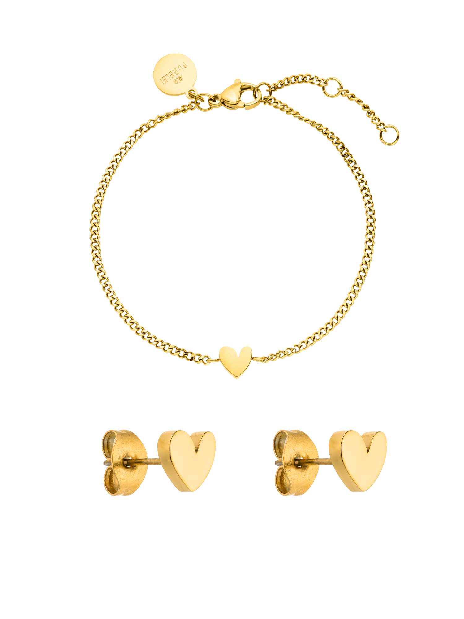 purelei-daily-love-set-tiny-heart-armband-und-ohrringe-schmuckset-aus-edelstahl image 1