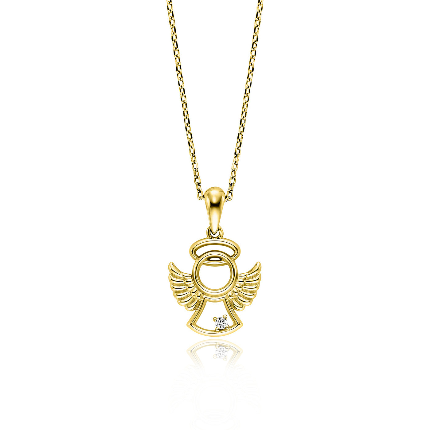 julie-julsen-kids-kette-mit-anh-nger-angel-silber-vergoldet-mit-zirkonia image 1