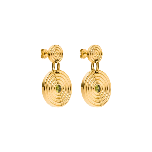 purelei-artistic-ohrringe-kreis-anh-nger-mit-gr-nem-zirkonia-31-mm image 1