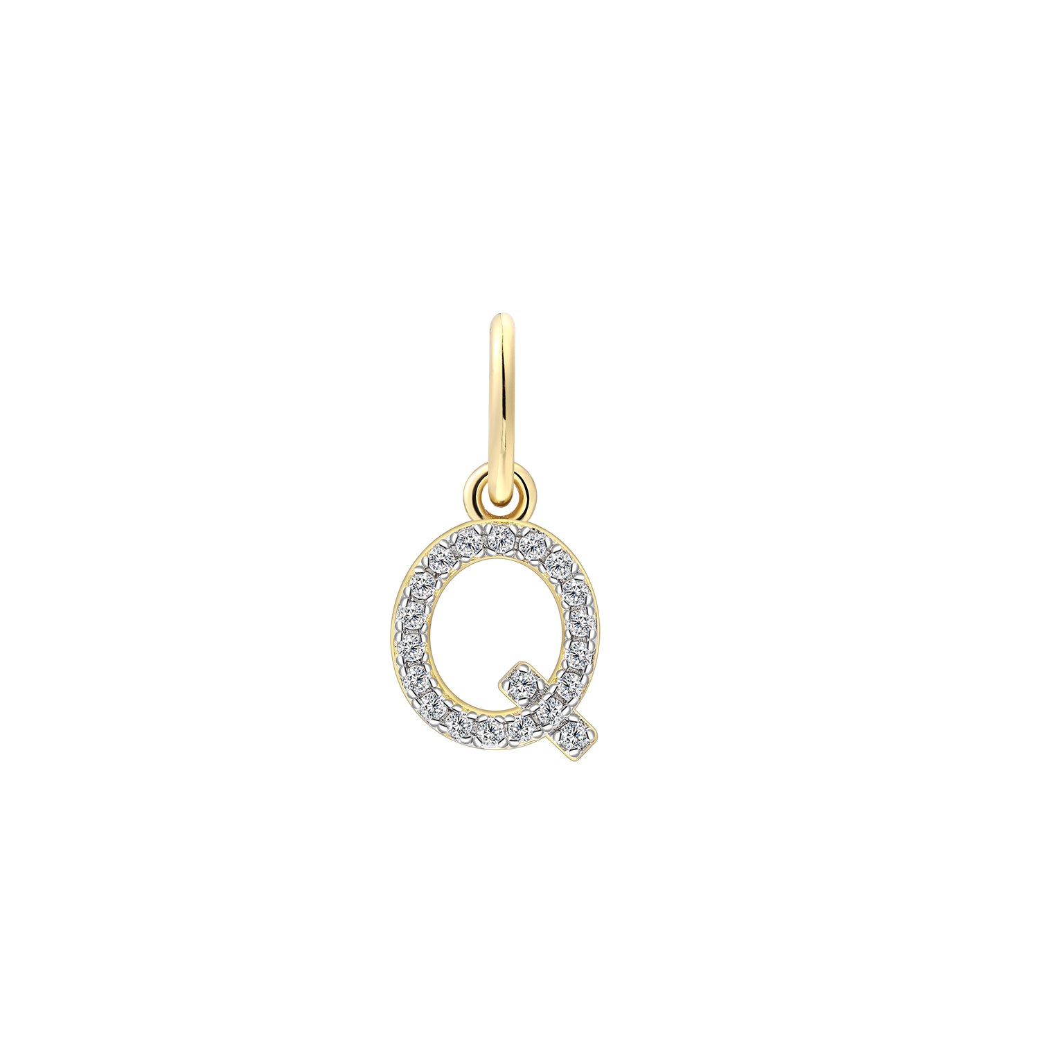 xenox-q-letter-charm-buchstabe-q-925-sterlingsilber-18k-vergoldung image 1