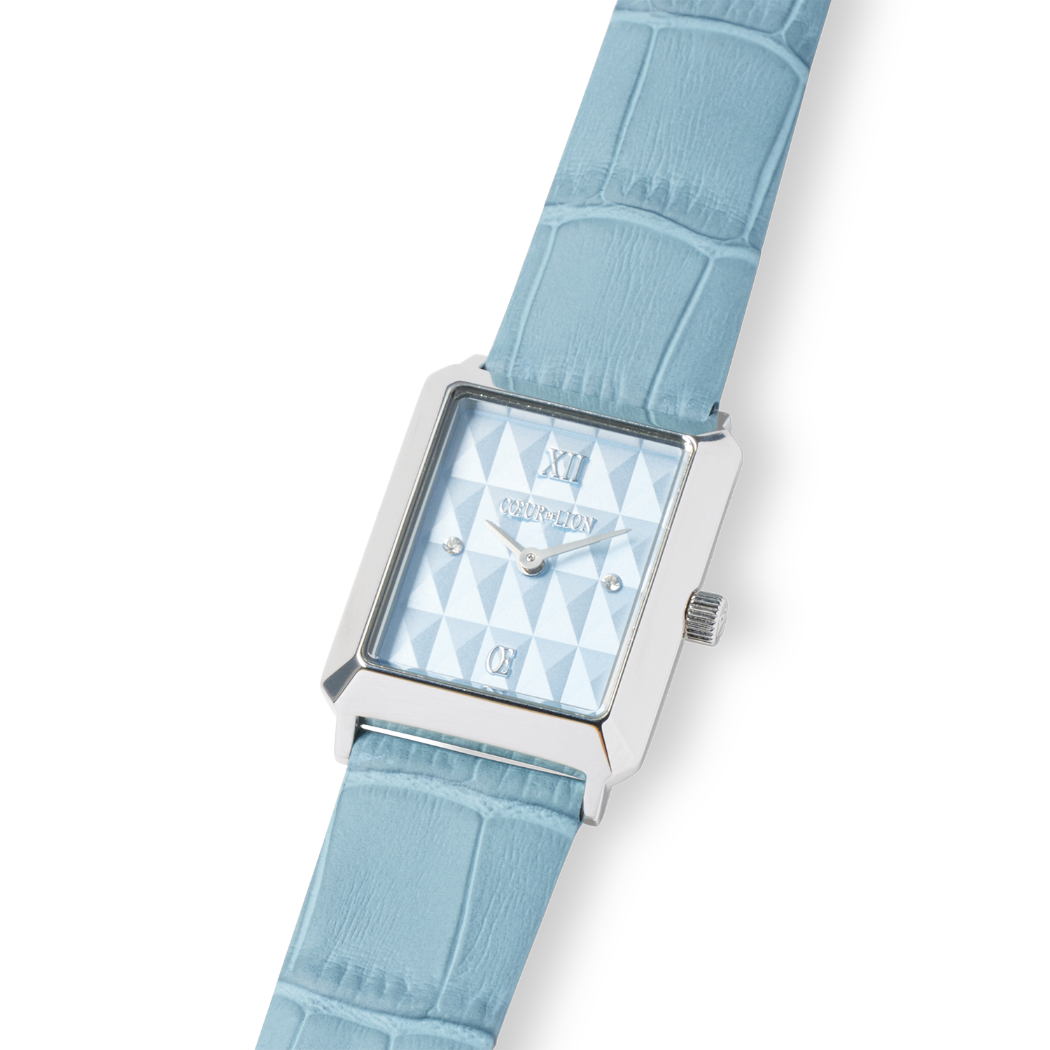 coeur-de-lion-uhr-iconic-spikes-sky-blue-silber-leder-hellblau image 1