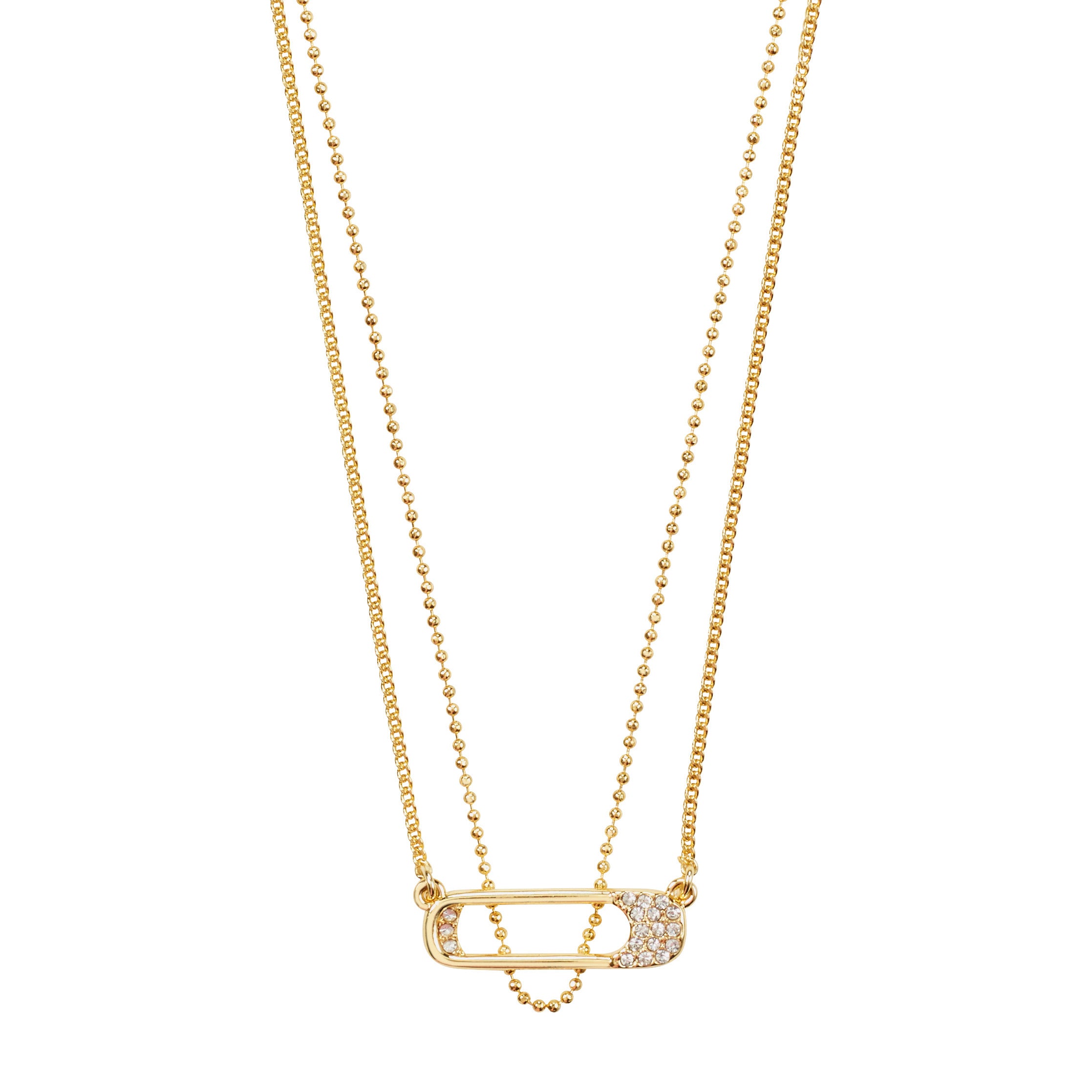 pilgrim-instant-halsketten-set-2-in-1-gold-plattiert-mit-safety-anh-nger image 1