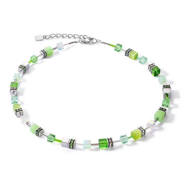 coeur-de-lion-geocube-iconic-joyful-colours-halskette-gr-n-silber image 1