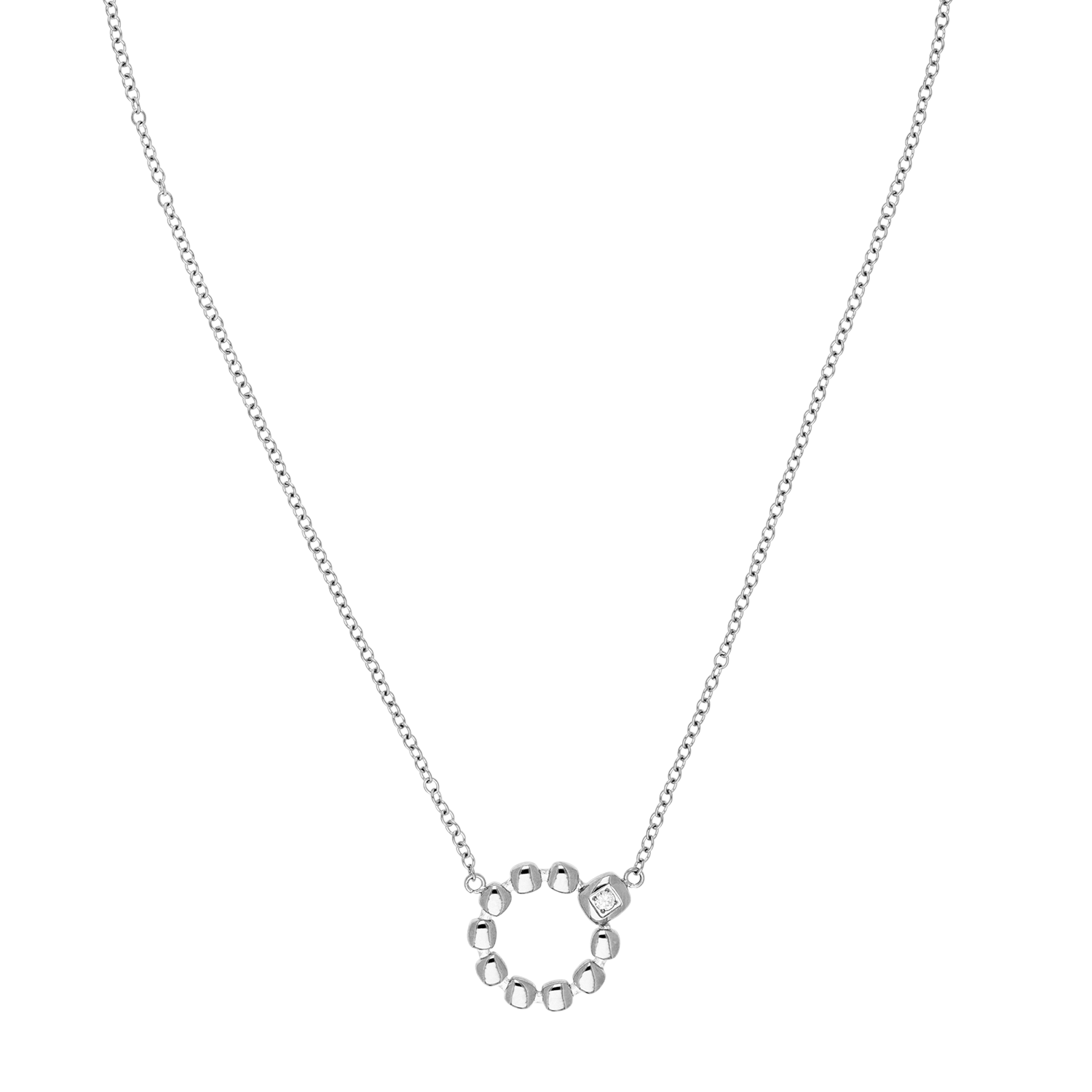 coeur-de-lion-small-soft-cube-circle-glow-halskette-silber-mit-zirkonia-18-mm-kr image 2