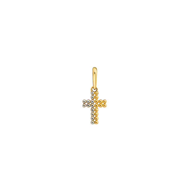 xenox-fine-kreuz-bicolor-anh-nger-585-gelbgold image 1