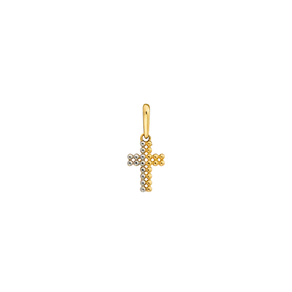 xenox-fine-kreuz-bicolor-anh-nger-585-gelbgold image 1