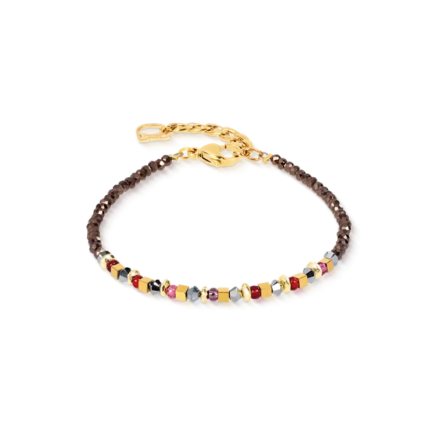 coeur-de-lion-golden-whisper-armband-braun-rot-gold-18-cm image 1