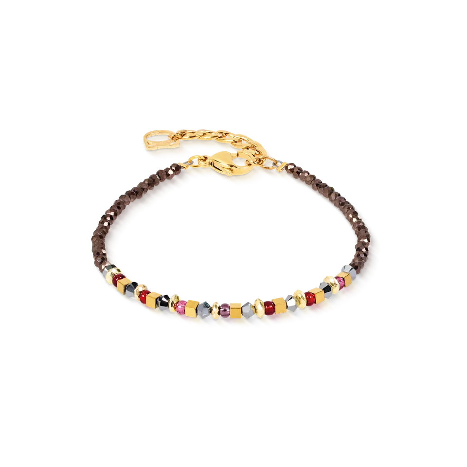 coeur-de-lion-golden-whisper-armband-braun-rot-gold-18-cm image 1
